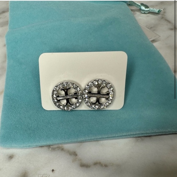 NWT Tory Burch “Inspire” Sliver Plated  Earring Stud  OS - Picture 1 of 3